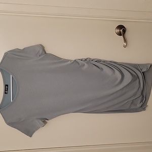 Womens Blue T shirt dress with side ruching, sz med
